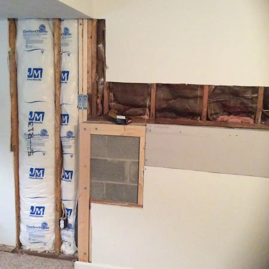 Wall insulation replacement during Contents Cleaning & Restoration in Media